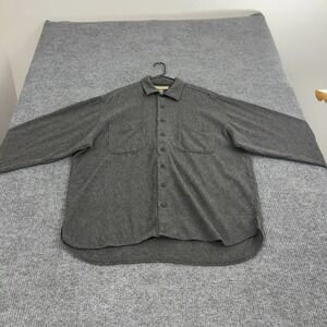 Naturalife Button Up Shirt Mens XXL Grey Wool Blend Long Sleeve Casual Workwear